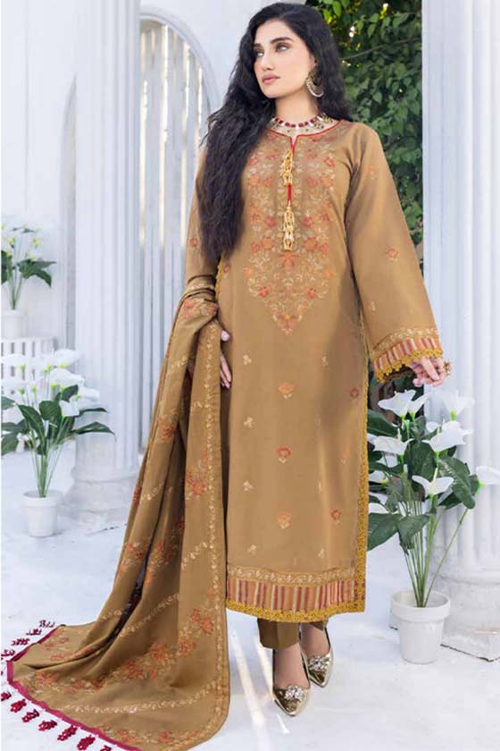 3 Piece Khaddar Embroidered RJ-02