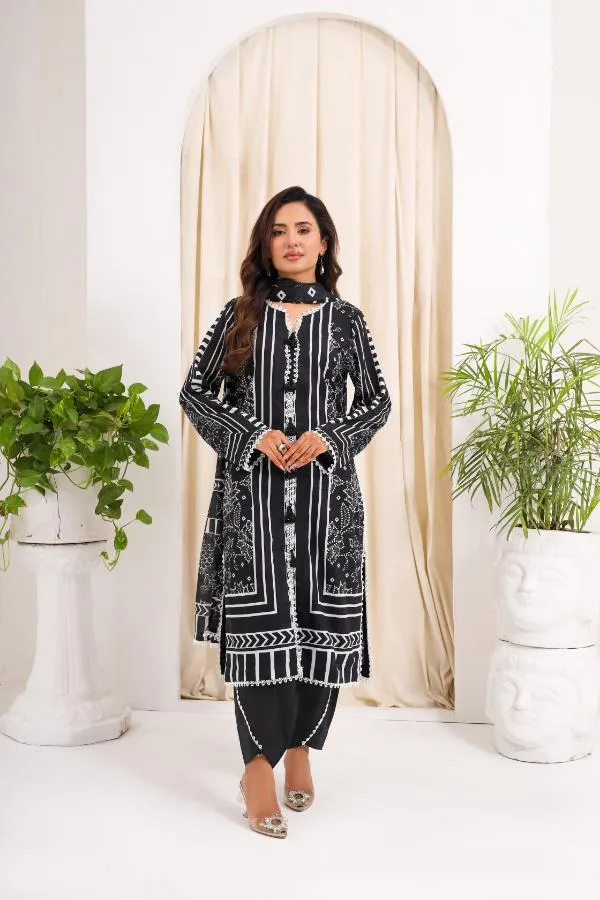 Premium 3 Piece Print Edition (Bana Doria Lawn) RJ-01