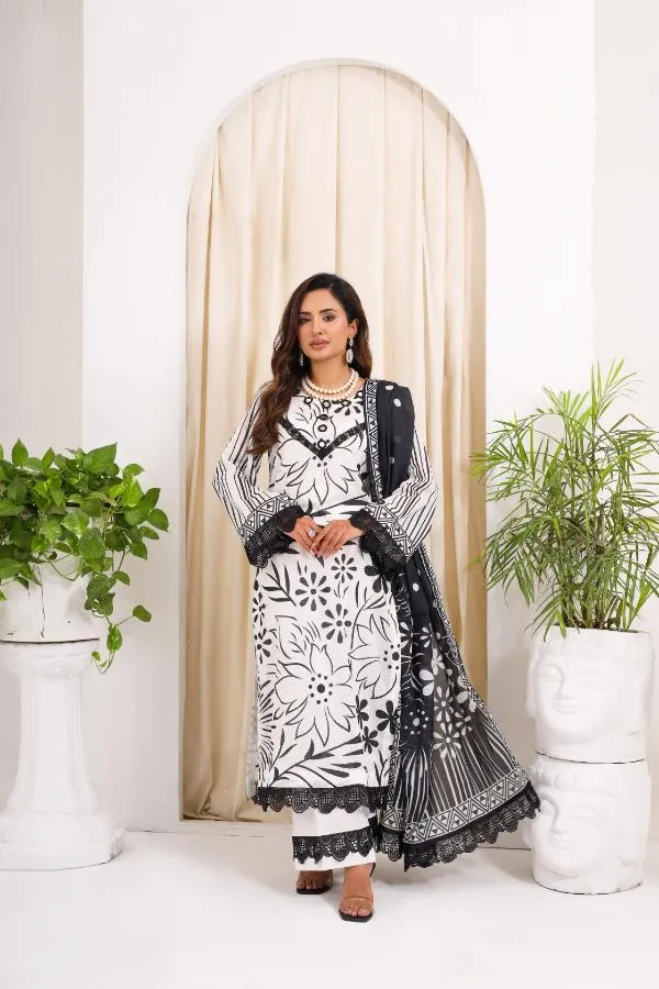 Premium 3 Piece Print Edition (Bana Doria Lawn) RJ-02