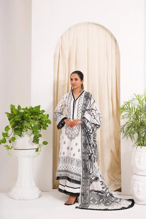 Premium 3 Piece Print Edition (Bana Doria Lawn) RJ-06