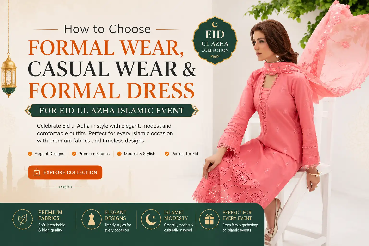 Elegant pink embroidered formal dress for Eid ul Adha Islamic events featuring modest women fashion with premium lawn and chikan kari style by Rajis Clothing.